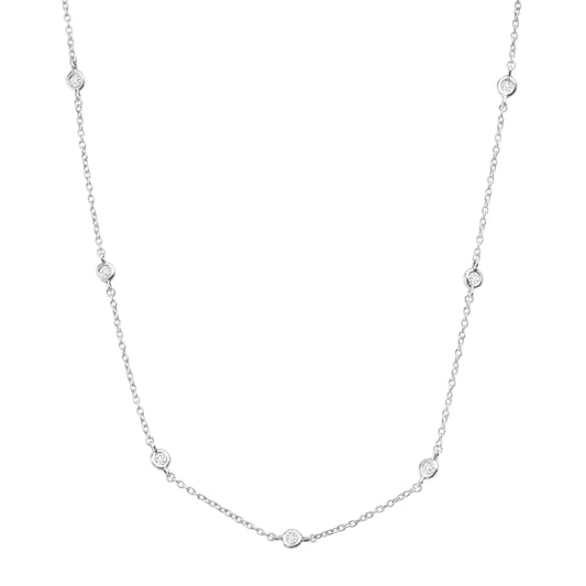 Silpada - Silpada Allium Necklace with Cubic Zirconia in Silver: White / 18