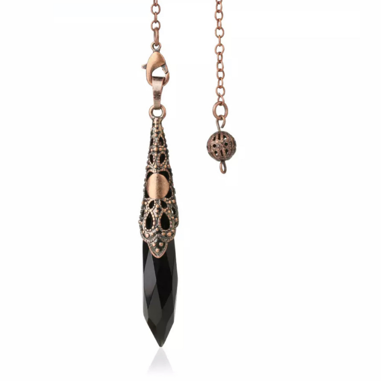 Black Onyx Copper Pendulum - Inner Strength, Confidence, & Power