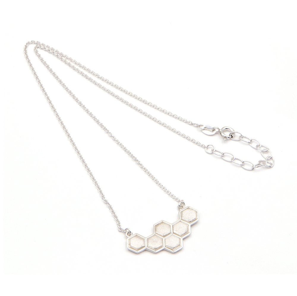 Just Bee Honeycomb Sterling Silver Necklace