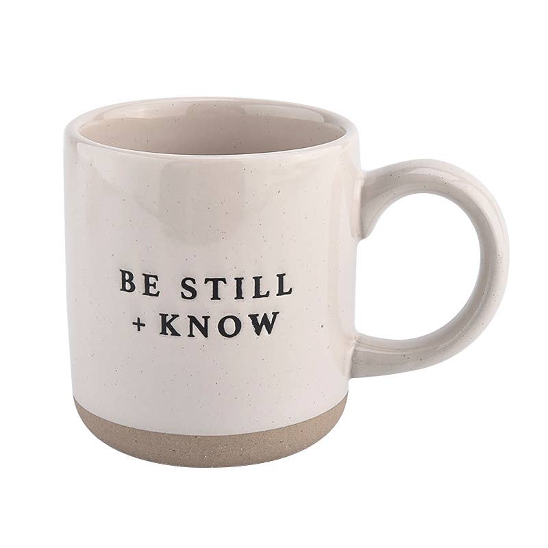 Be Still + Know - Cream Stoneware Coffee Mug