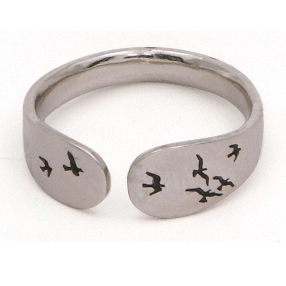 Let Go Inspirational Sterling Silver Adjustable Ring