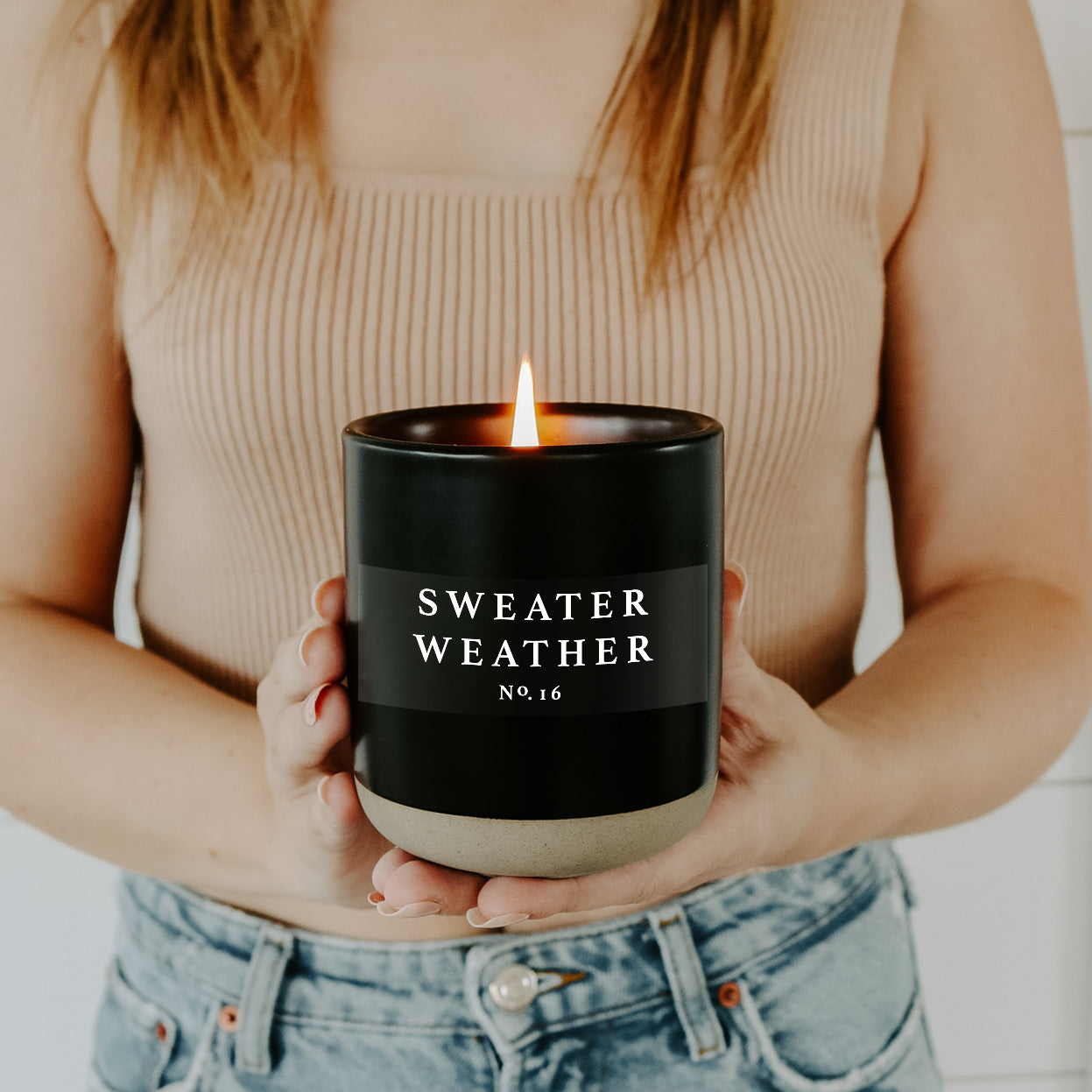 Sweater Weather Soy Candle - Black Stoneware Jar