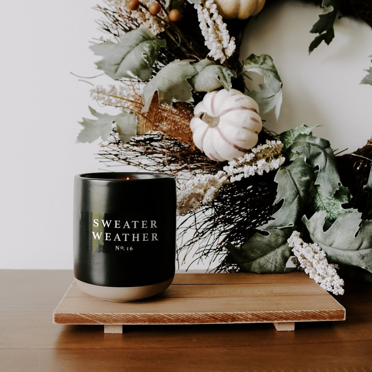 Sweater Weather Soy Candle - Black Stoneware Jar