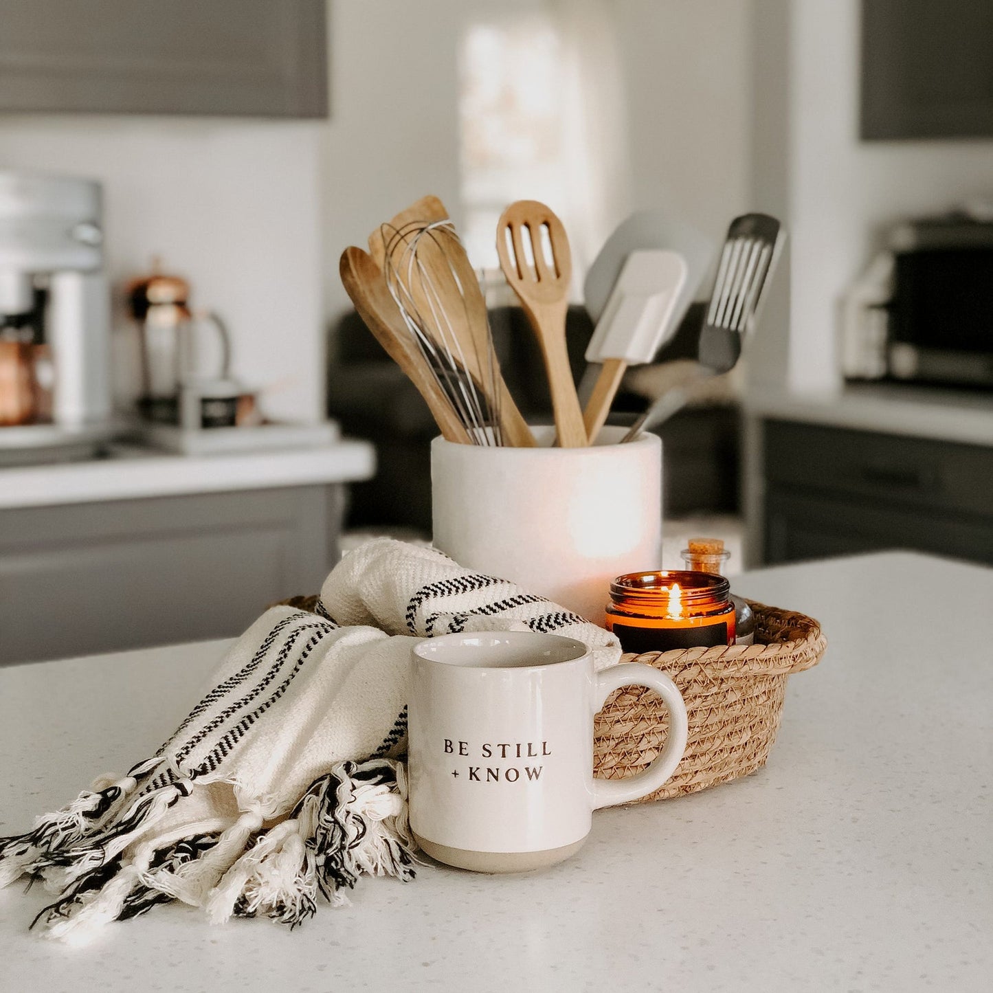 Be Still + Know - Cream Stoneware Coffee Mug