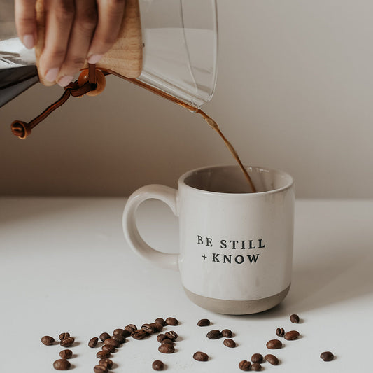 Be Still + Know - Cream Stoneware Coffee Mug