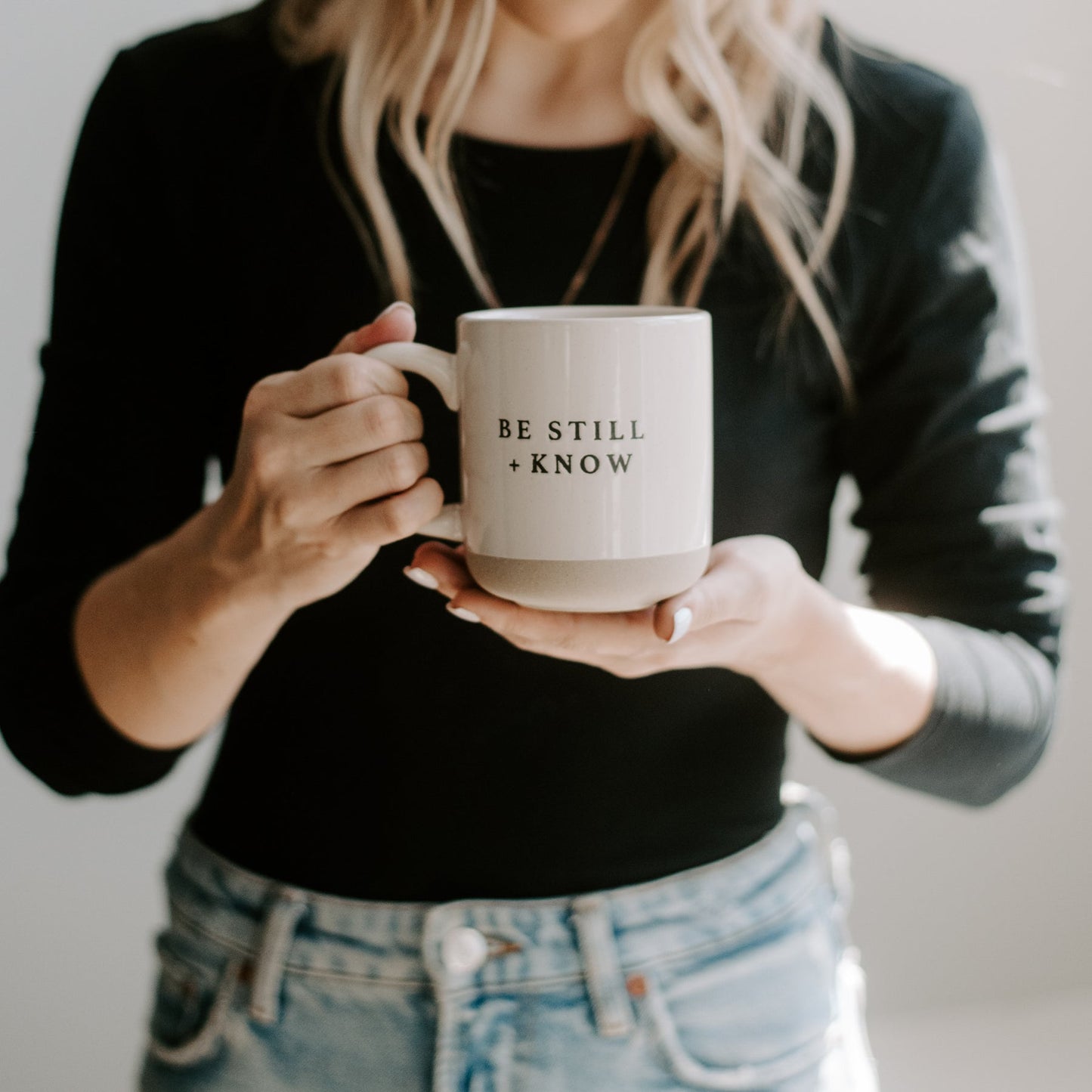 Be Still + Know - Cream Stoneware Coffee Mug