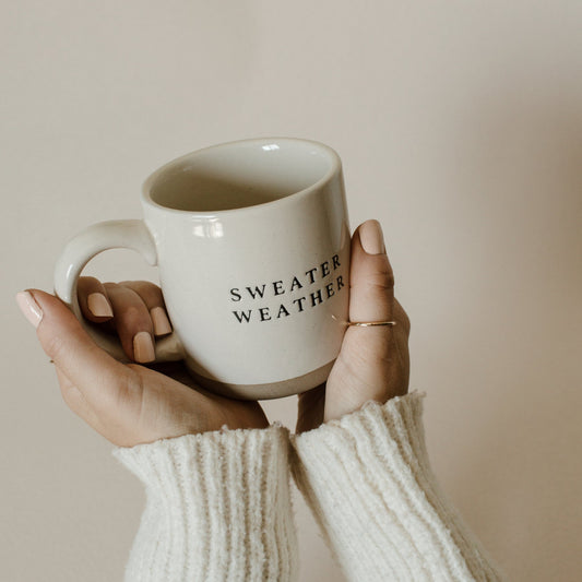 Sweater Weather - Cream Stoneware Coffee Mug