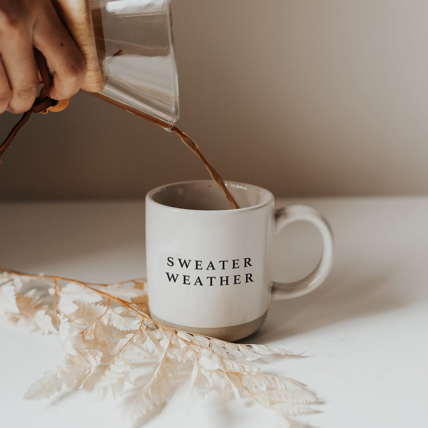 Sweater Weather - Cream Stoneware Coffee Mug