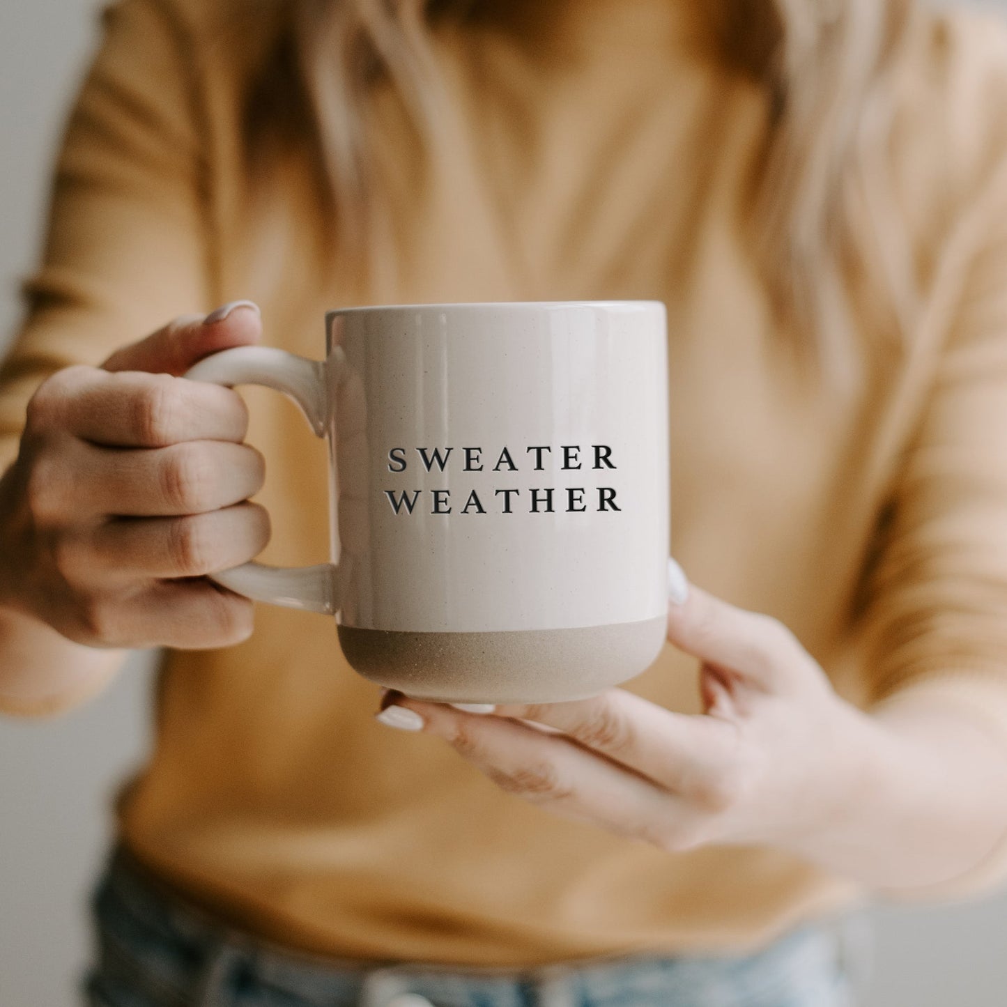 Sweater Weather - Cream Stoneware Coffee Mug