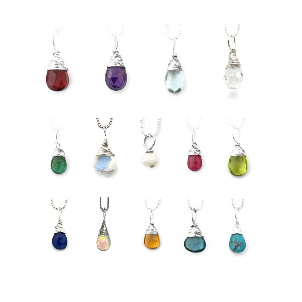 GENUINE BIRTHSTONE NECKLACES IN SILVER - JEN LESEA DESIGNS