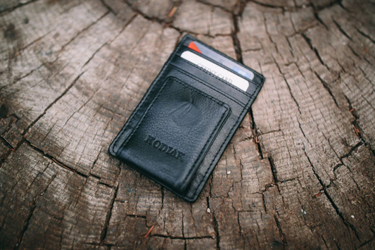 Leather Money Clip - Black