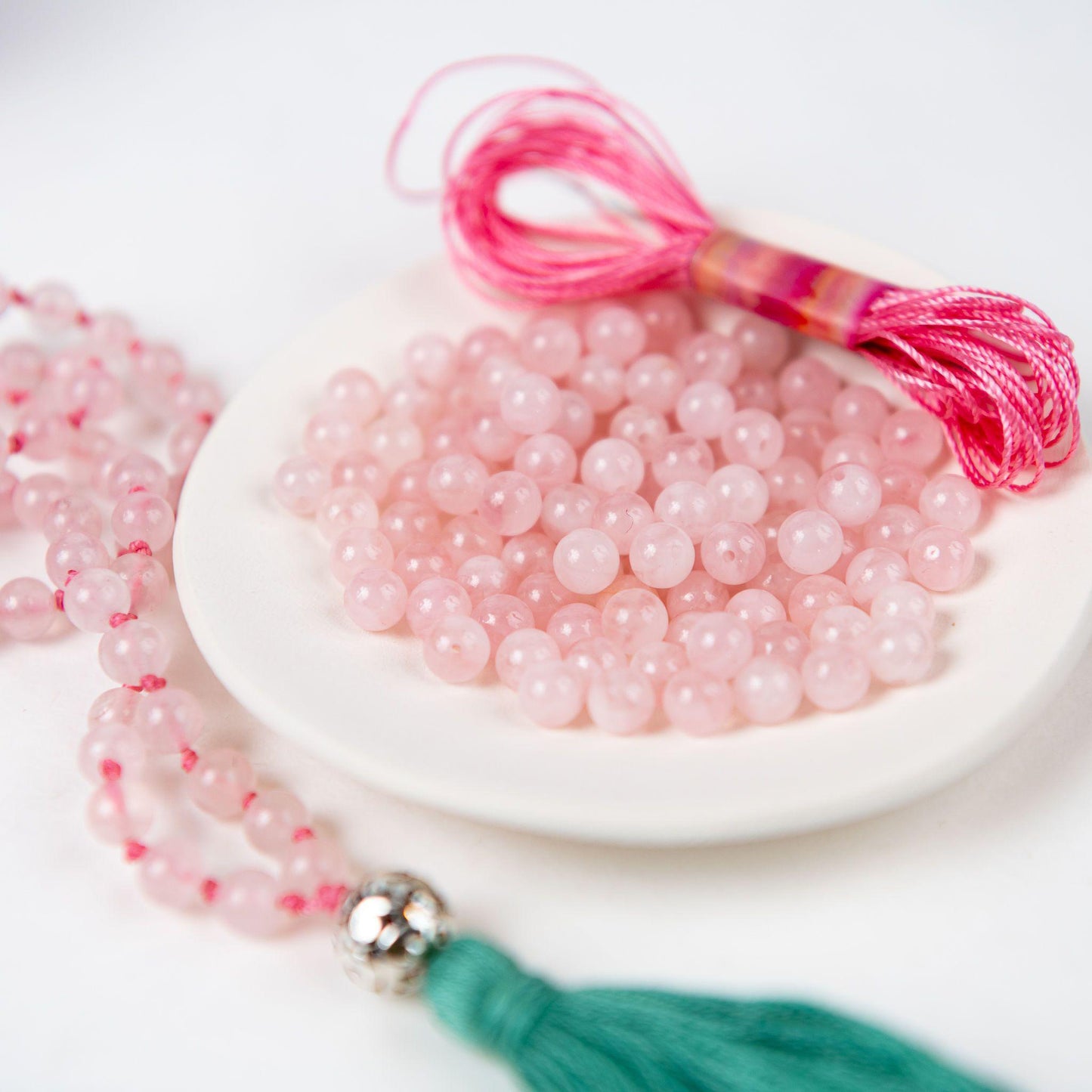 Love + Compassion Rose Quartz Mala Necklace Kit