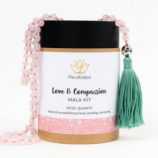 Love + Compassion Rose Quartz Mala Necklace Kit