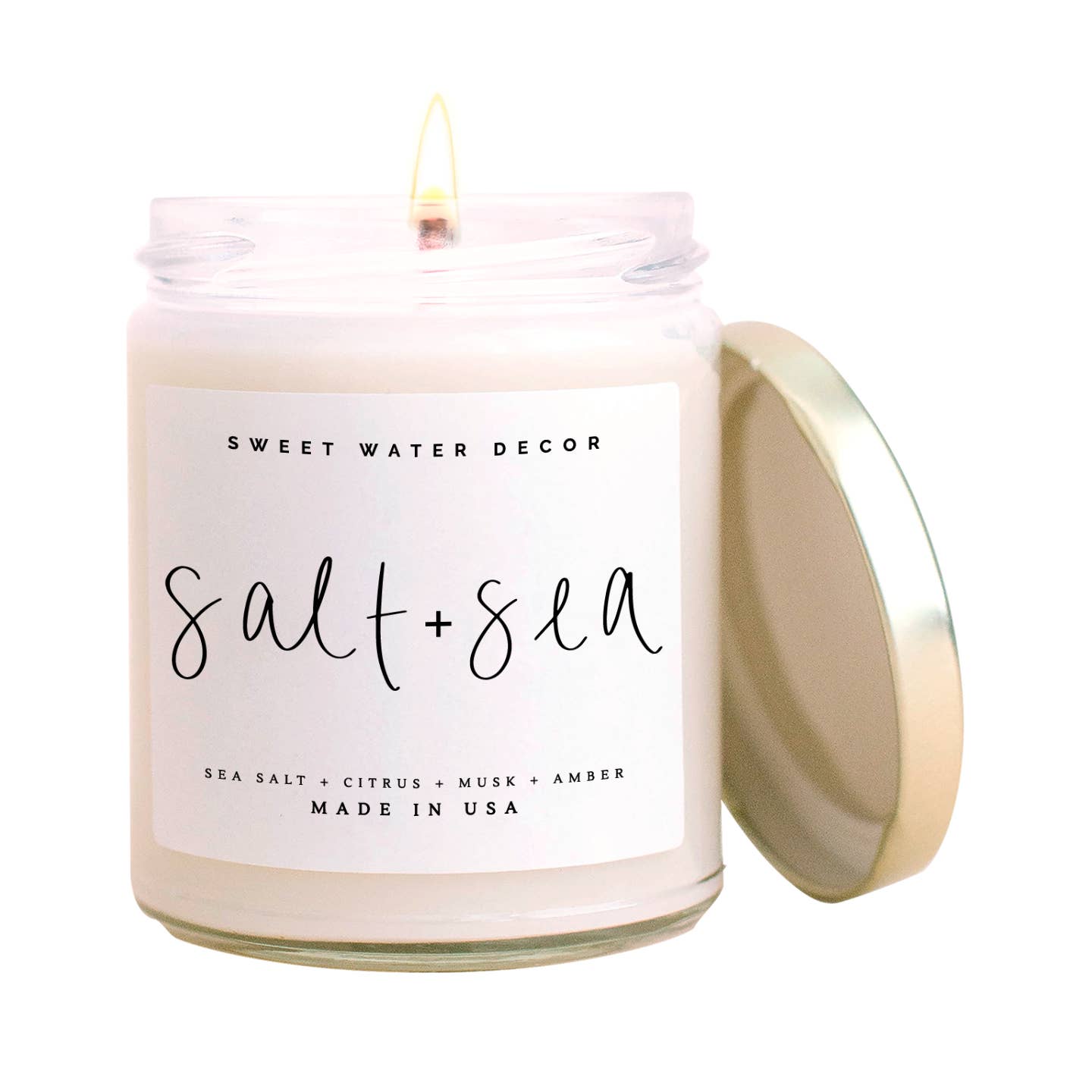 Salt and Sea Soy Candle - Clear Jar - 9 oz